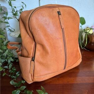 Tan Leather Backpack